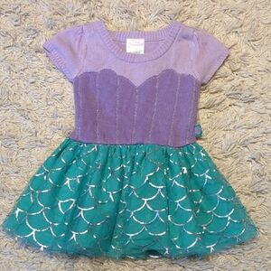 Disney Purple Knit Top with Teal Mermaid Tulle Skirt
